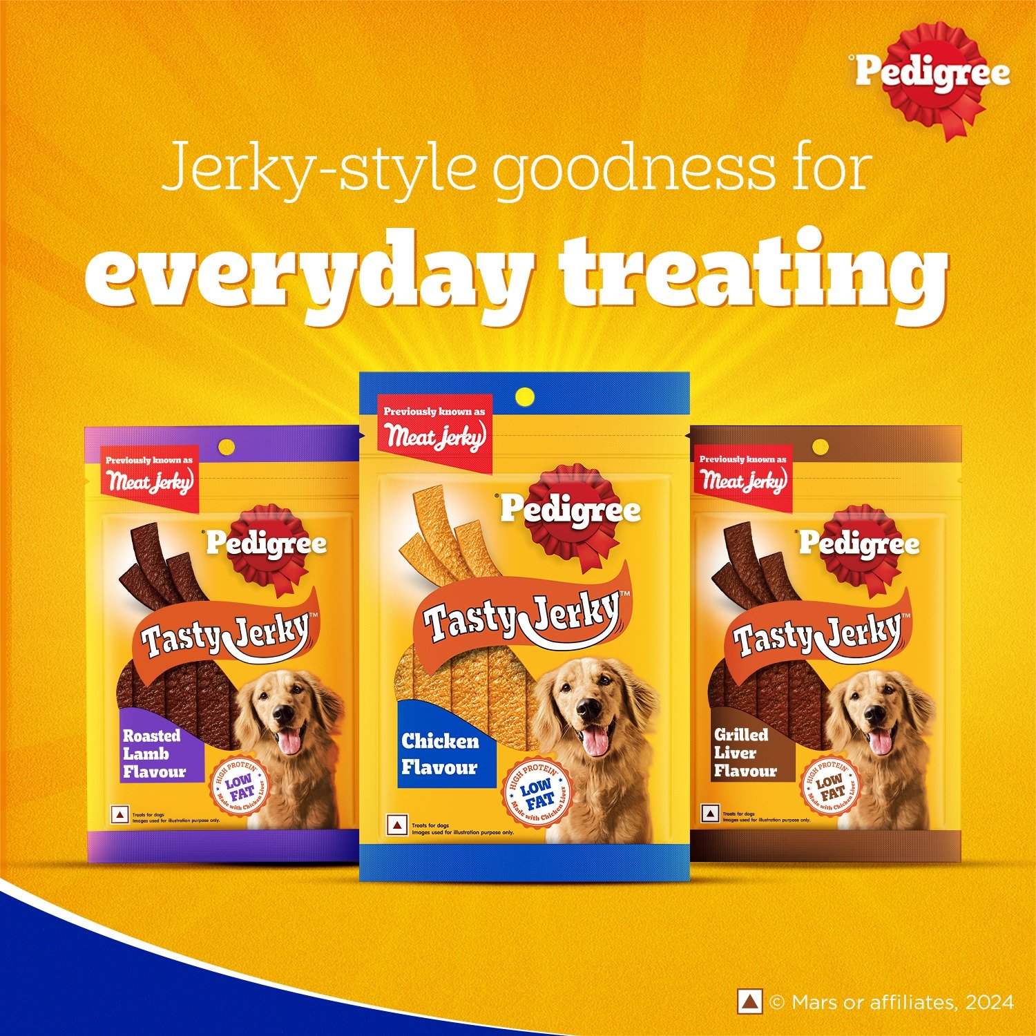 Pedigree Tasty Jerky Dog Treat Roasted Lamb Flavour 70 G