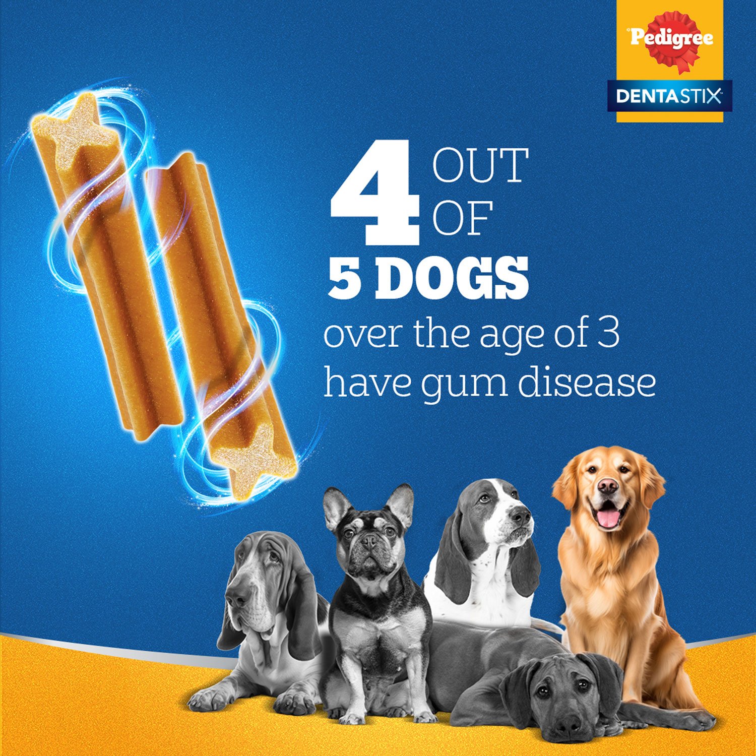 PED Dentastix Oral Care Dog Treat Med 180g x10