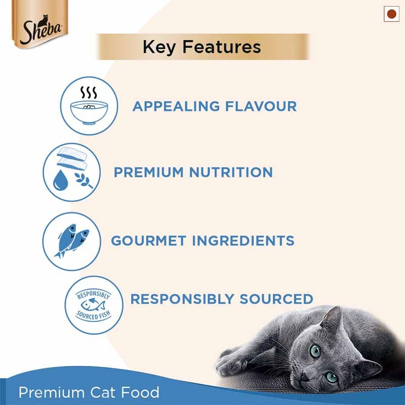 Sheba Rich Premium Adult (1+ Years) Wet Cat Food, Maguro & Bream Flavour