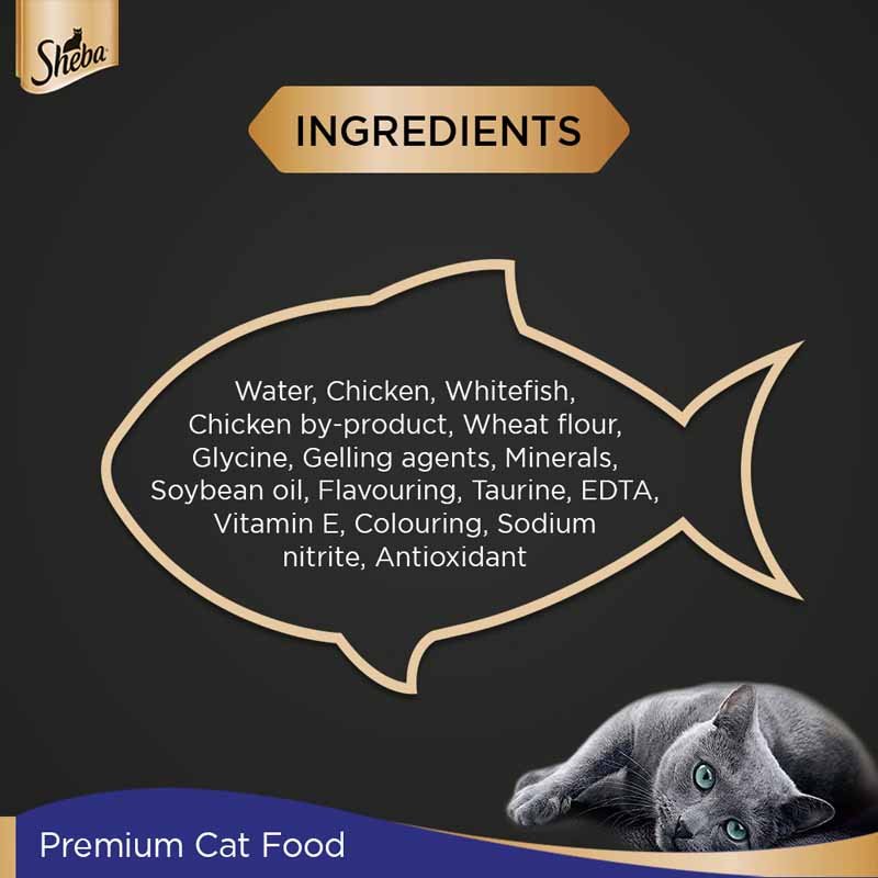 Sheba Fine Premium Adult (1+ Years) Wet Cat Food, Chicken Premium Loaf