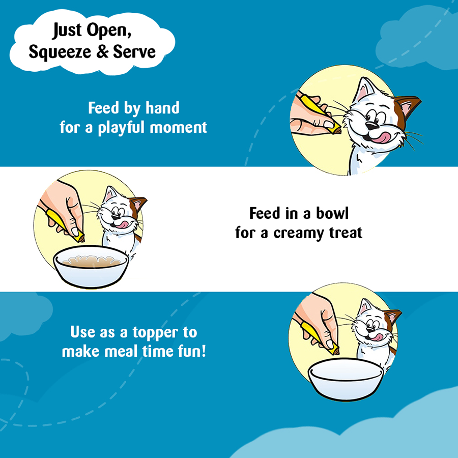 Temptations Creamy Purrrr-ee Cat Treats, Chicken & Tuna Flavors  48g (4 pieces)