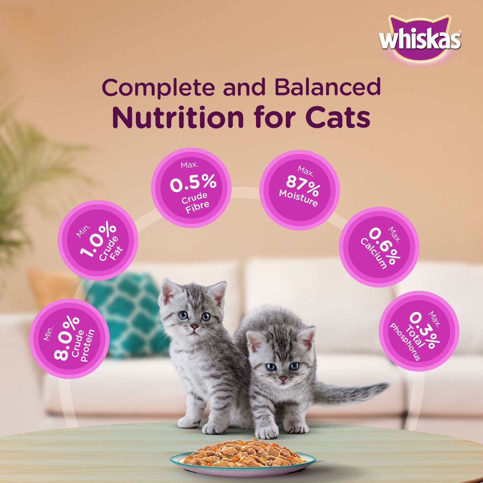 Whiskas Tasty Mix Adult (1+ year) Wet Cat Food, Chicken with Tuna & Carrot in Gravy, 70 g