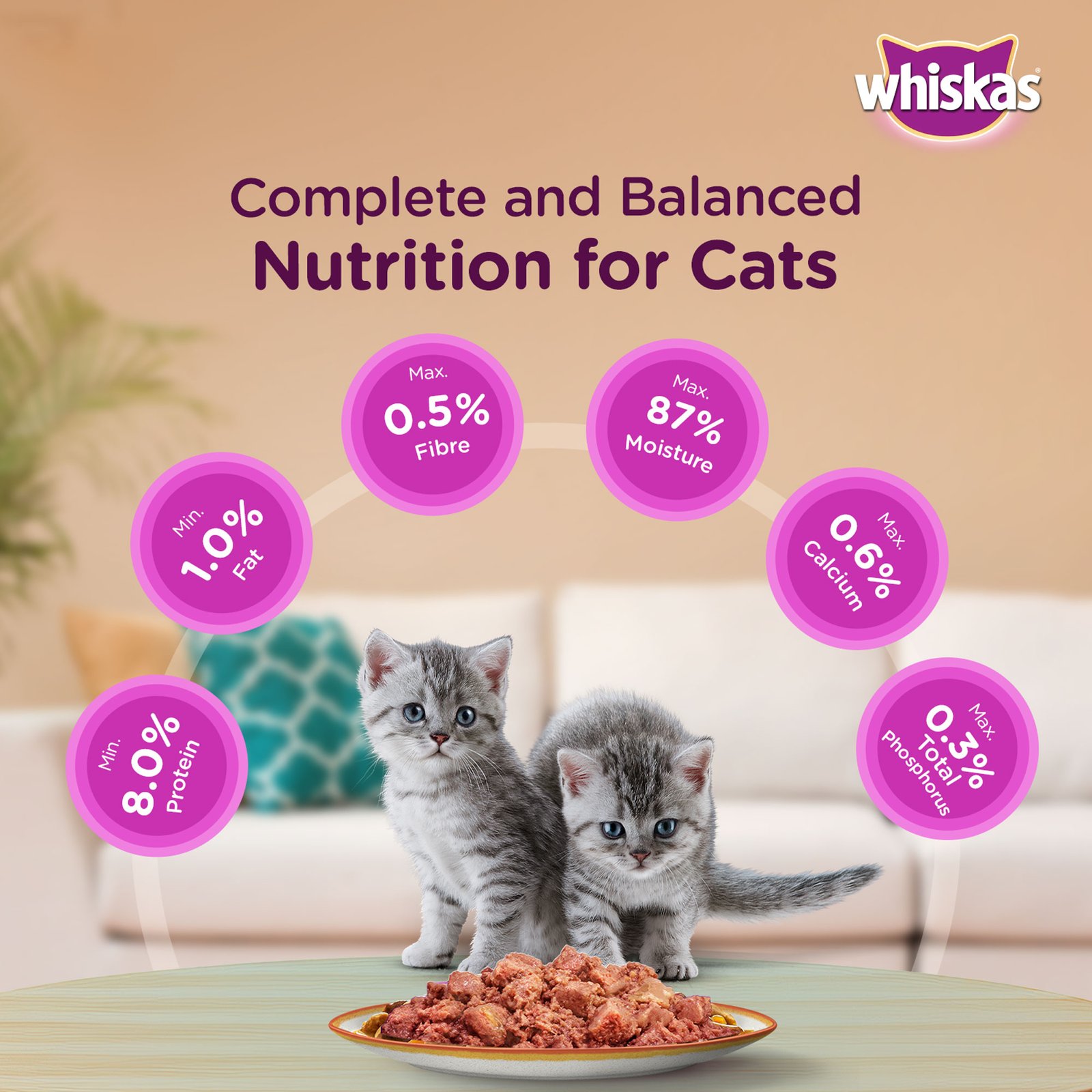 Whiskas Tasty Mix Adult (1+ year) Wet Cat Food, Seafood