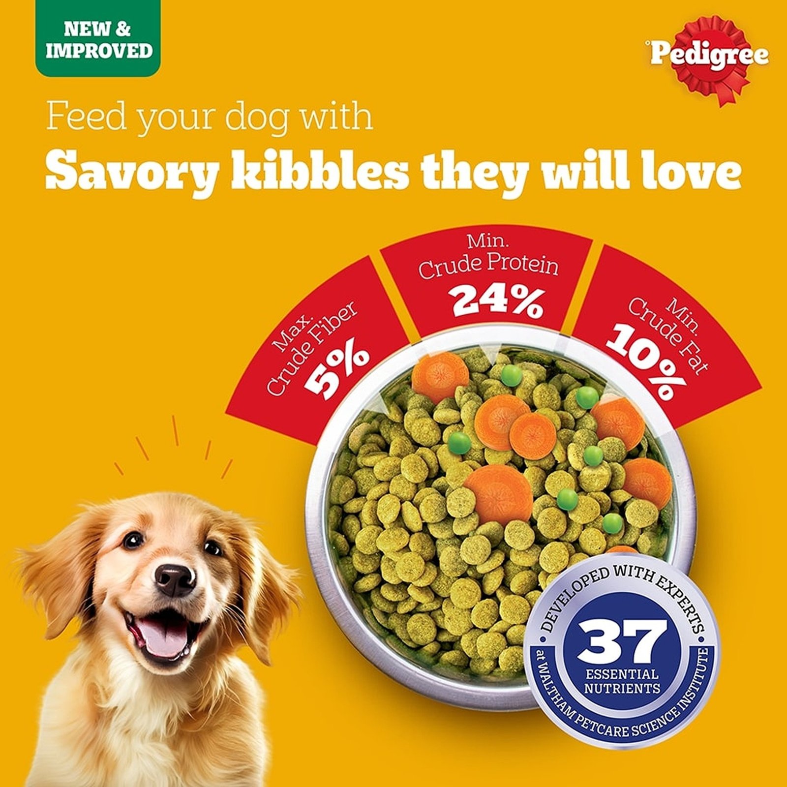 Pedigree Adult & Puppy Dry Dog Food, 100% Vegetarian, 2.8 kg