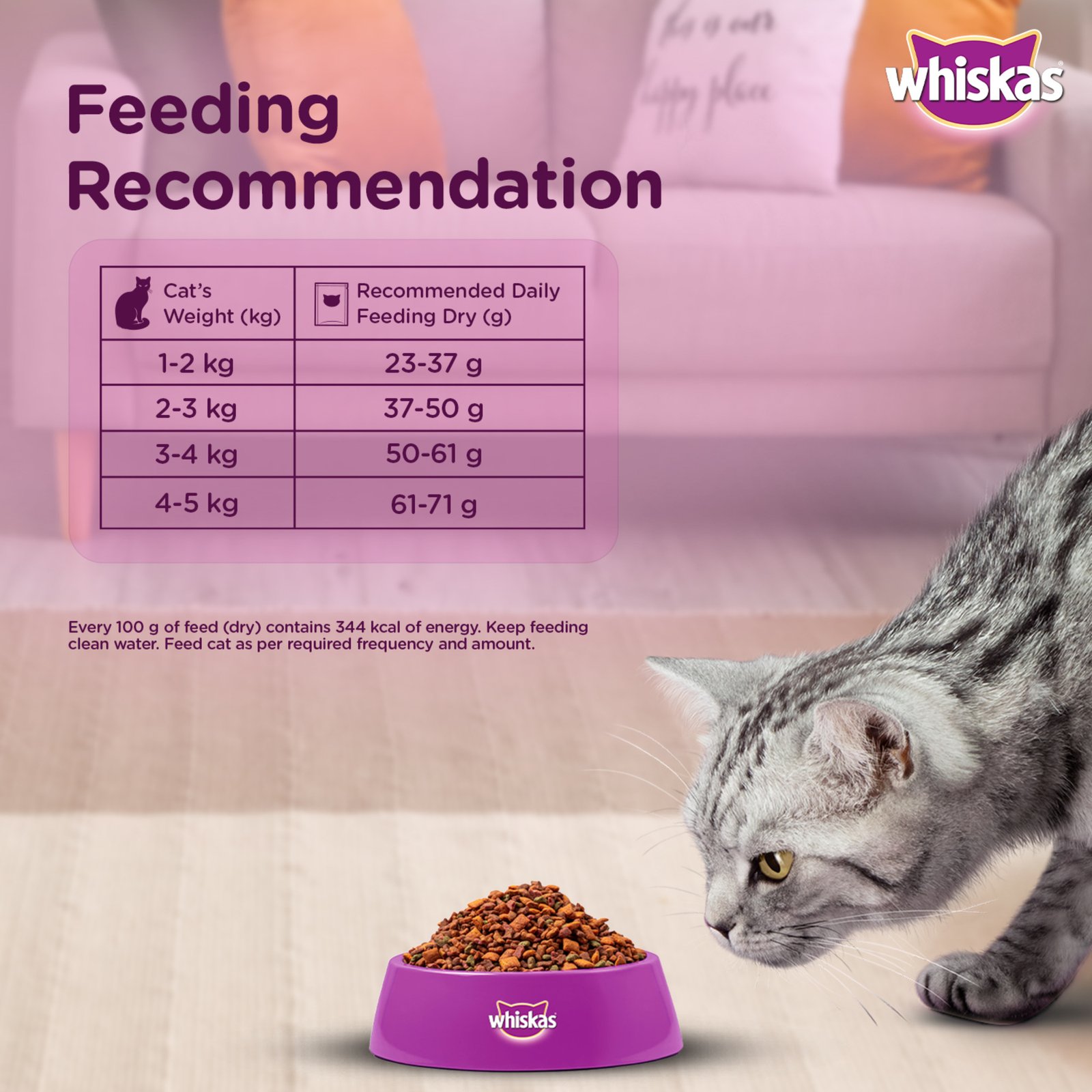 Whiskas Adult (+1 year) Dry Cat Food Food, Tuna Flavour