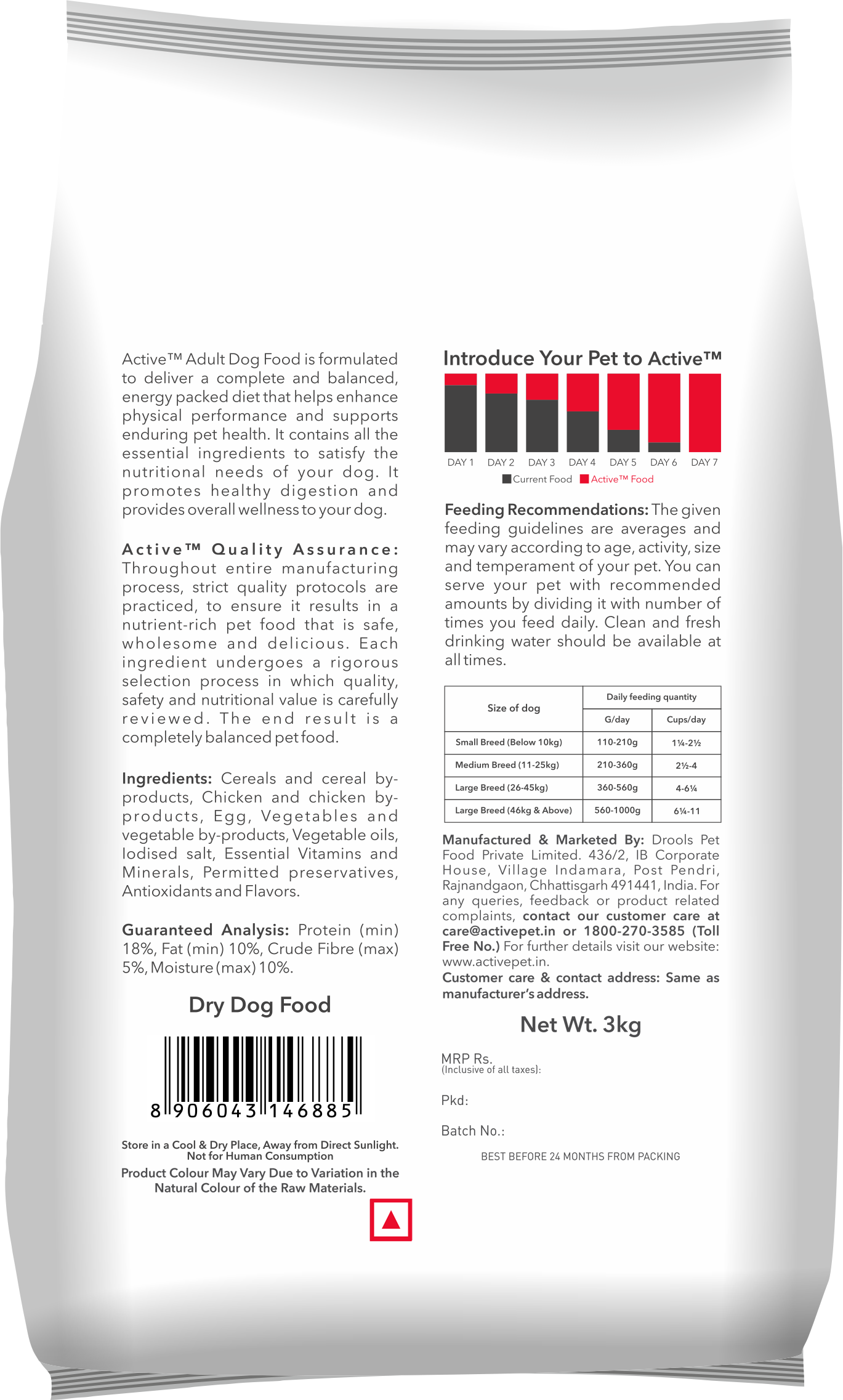 Active Adult Chicken and Vegetables Dry Dog Food (Buy 1 Get 1 Free)