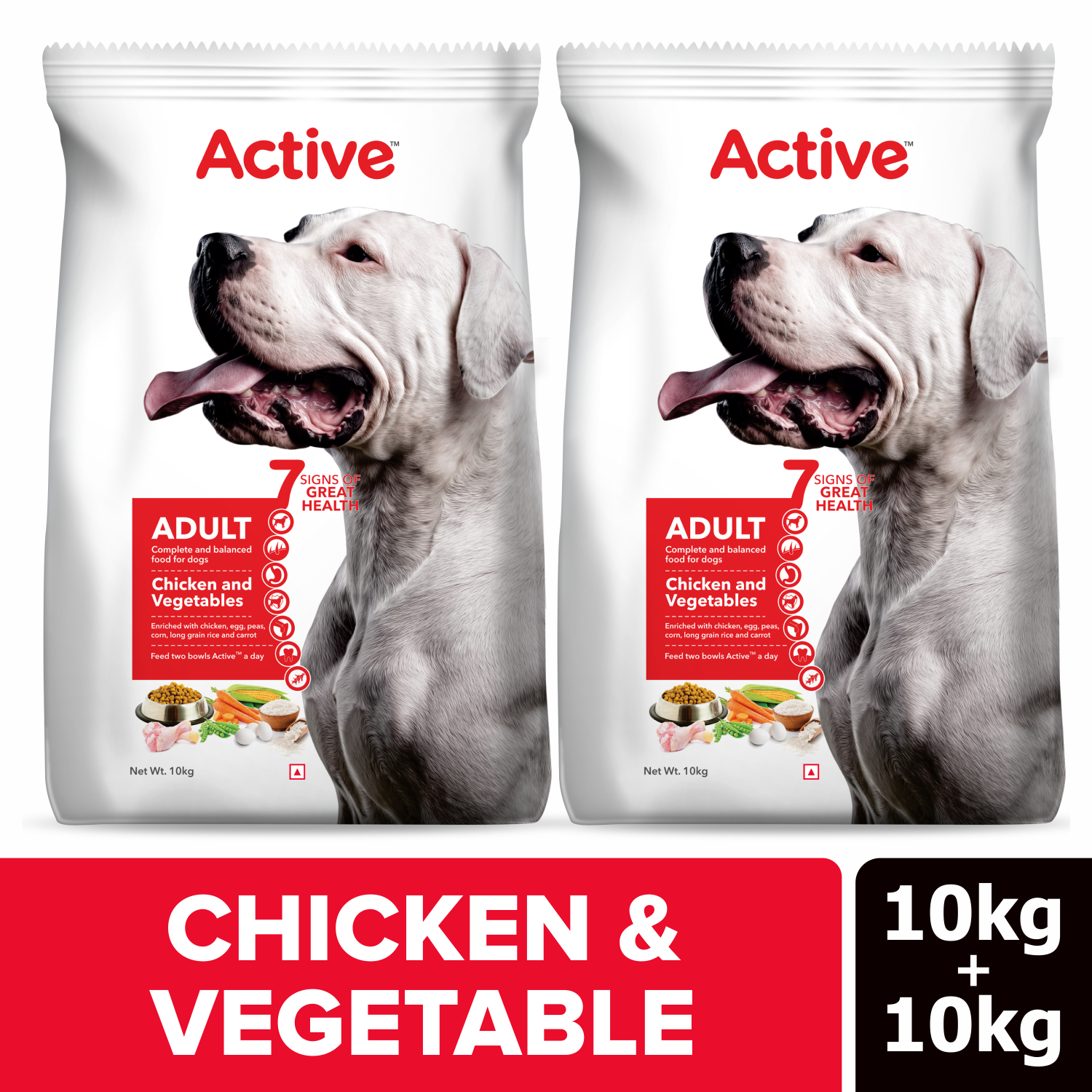 Active Adult Chicken and Vegetables Dry Dog Food (Buy 1 Get 1 Free)