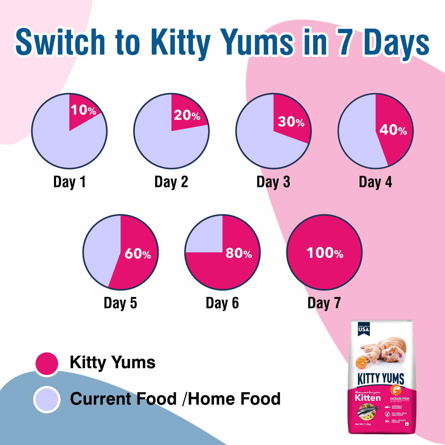 Kitty Yums Kitten(1-12 Months) Dry Cat Food, Ocean Fish