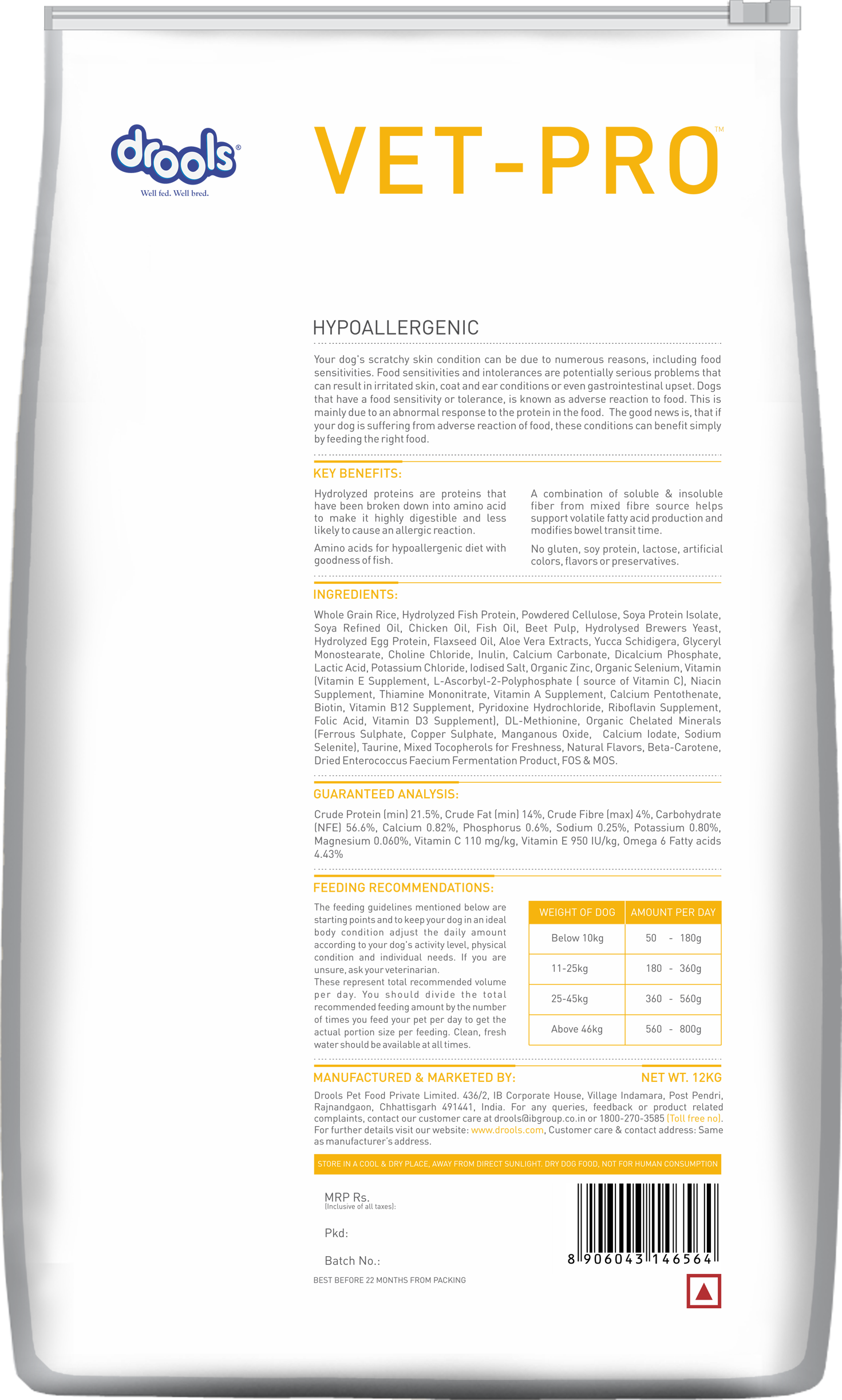 VET-PRO Hypoallergenic Dry Dog Food