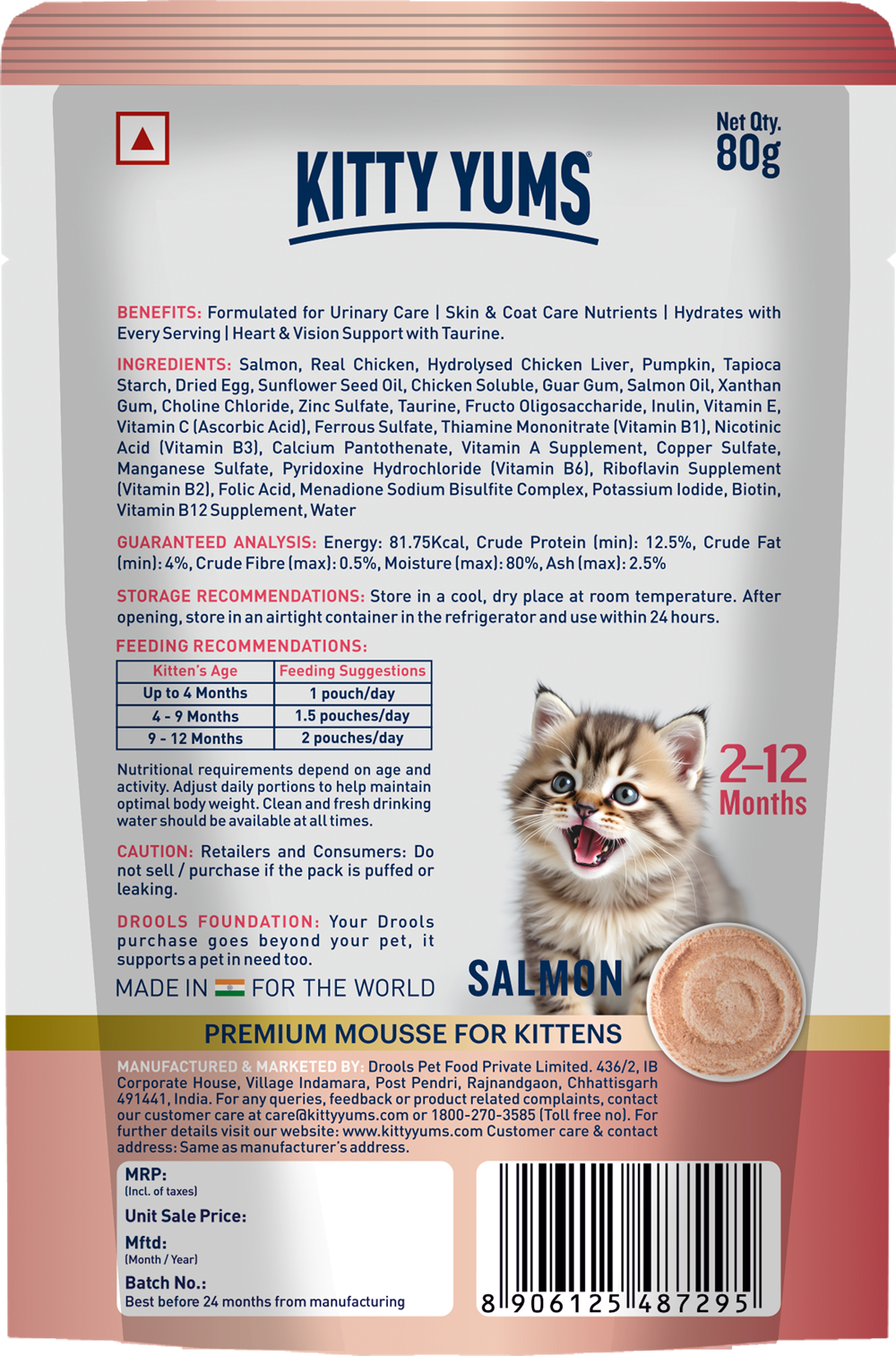 Kitty Yums Salmon Mousse Kitten Wet Food