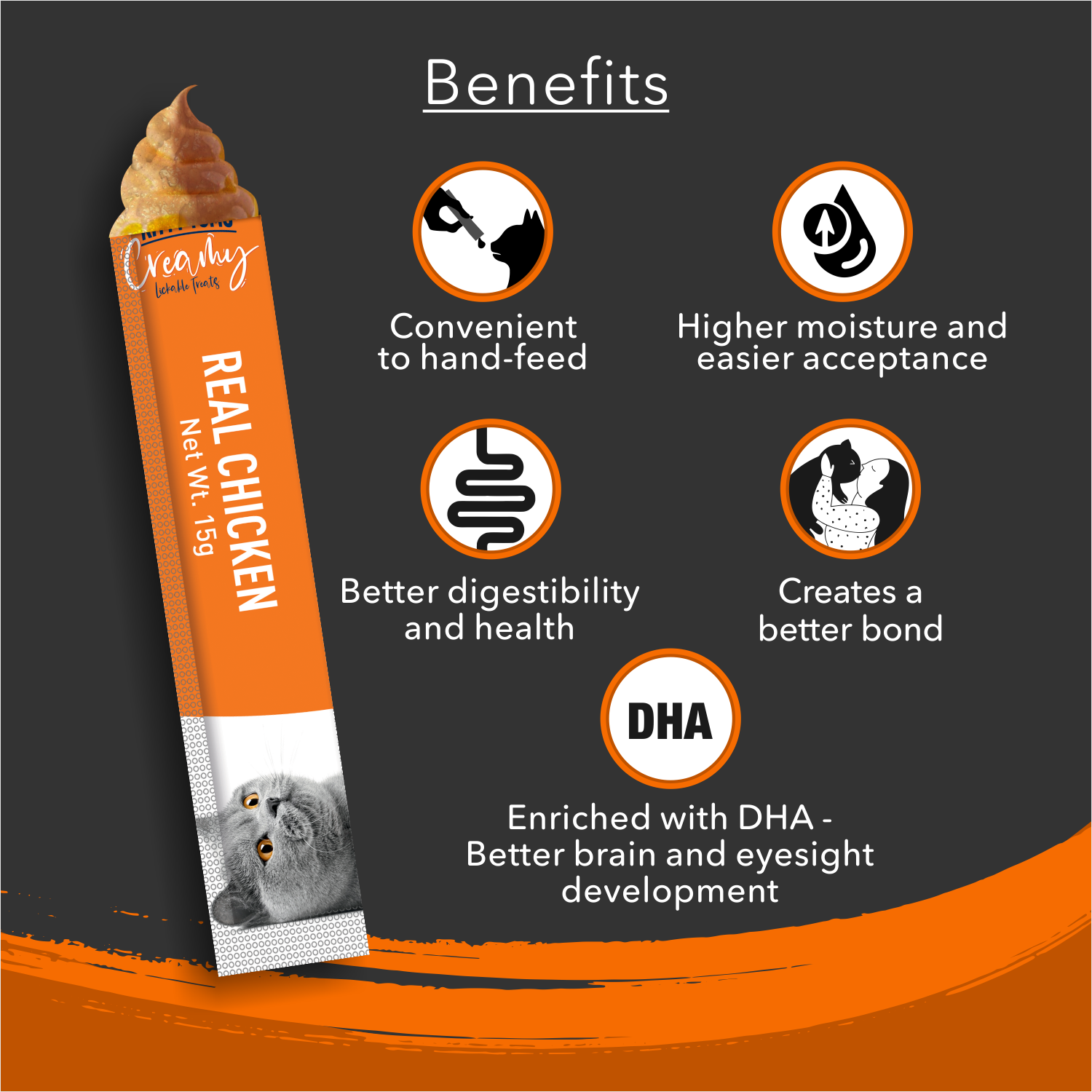 Kitty Yums Creamy Lickable Cat Treats,Real Chicken