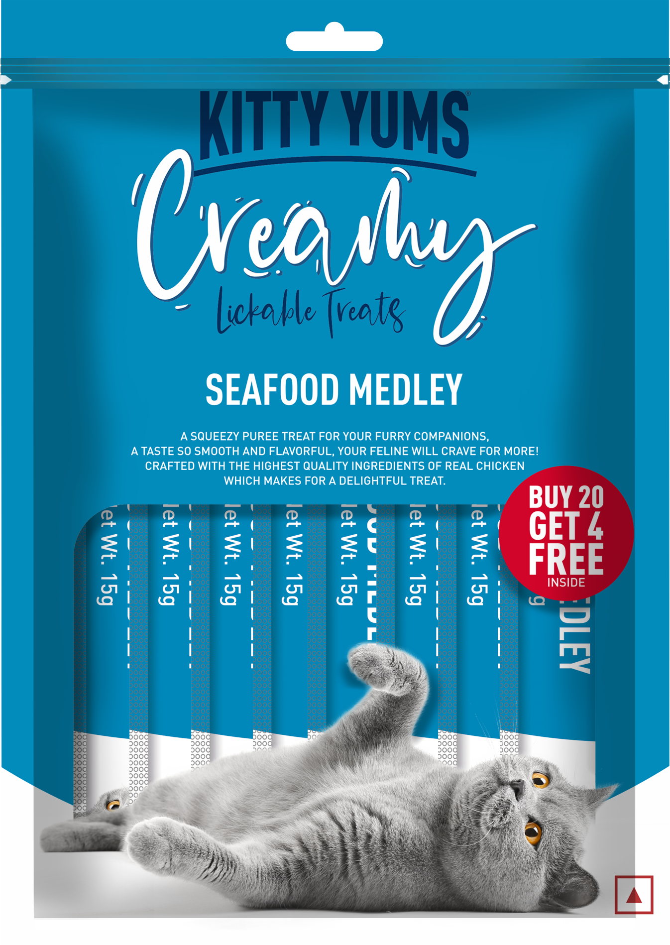 Kitty Yums Creamy Lickable Cat Treats,Safood Medely