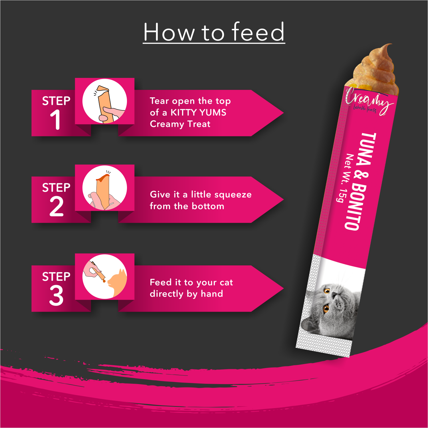 Kitty Yums Creamy Lickable Cat Treats,Tuna & Bonito