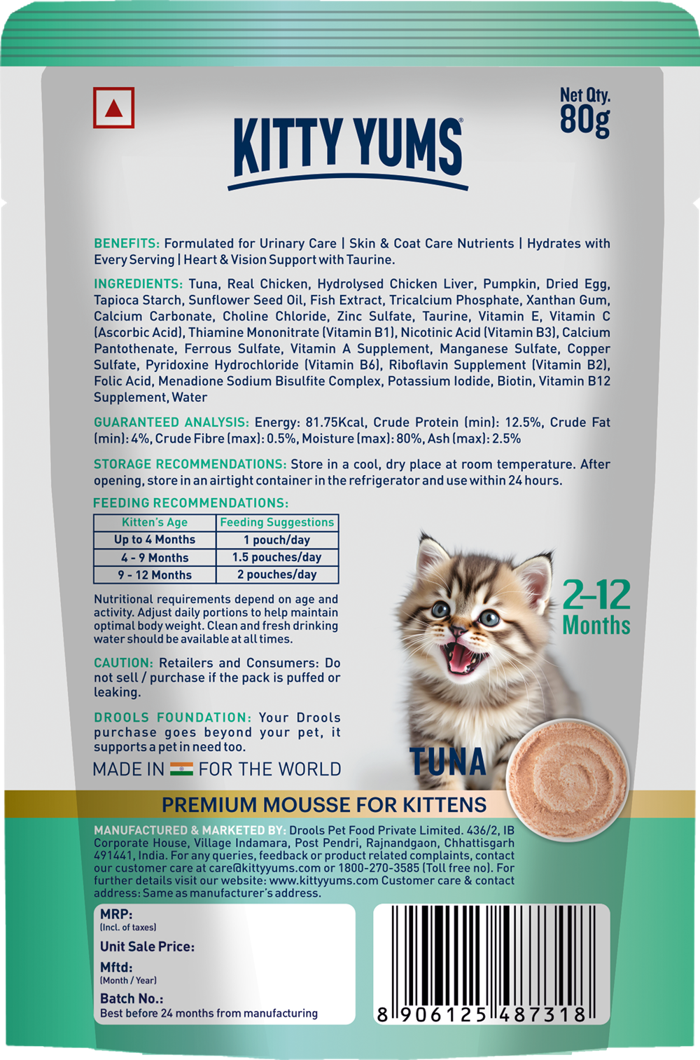 Kitty Yums Tuna Mousse Kitten Wet Food