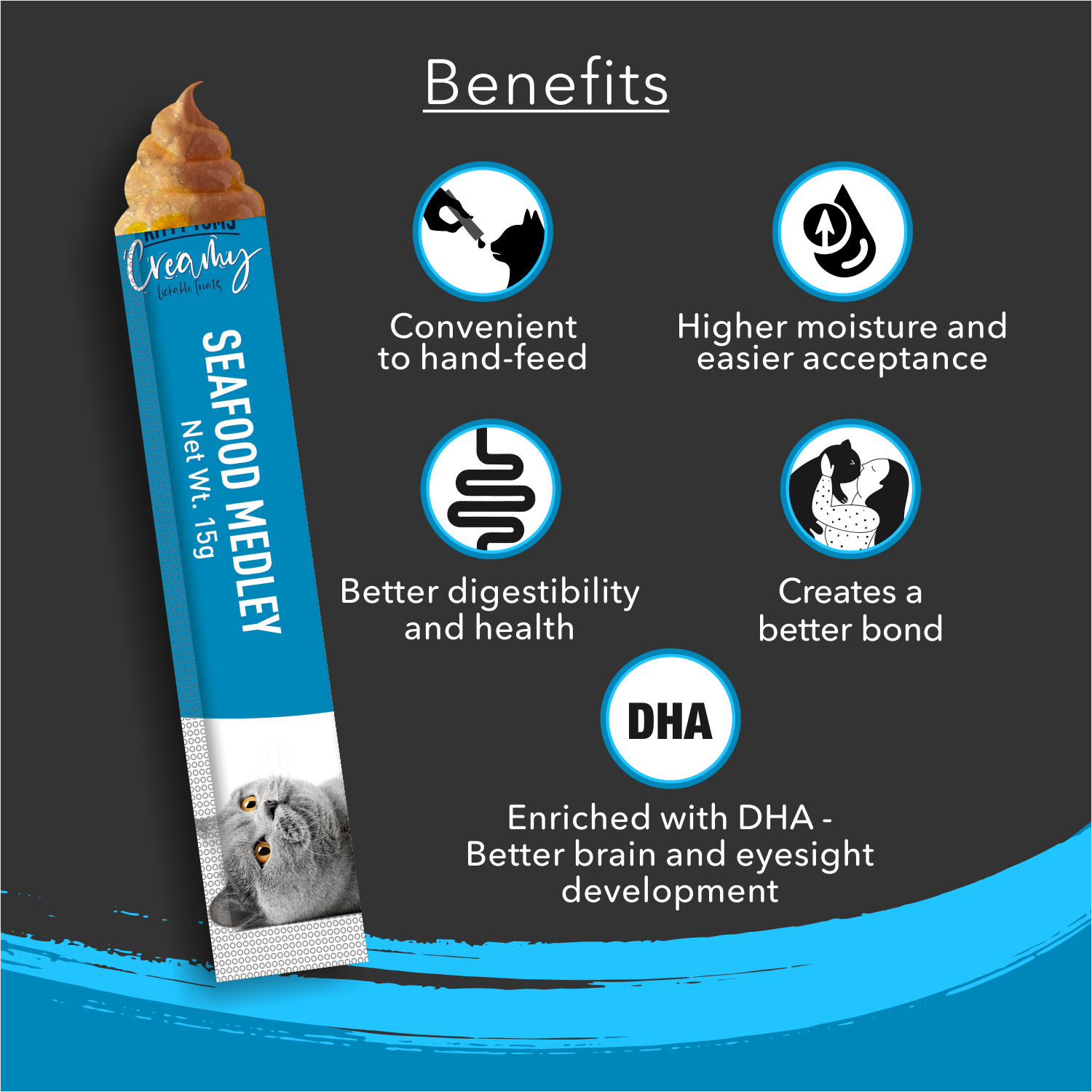 Kitty Yums Creamy Lickable Cat Treats,Safood Medely