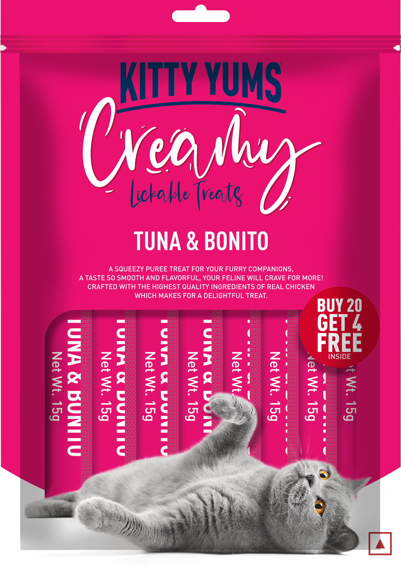 Kitty Yums Creamy Lickable Cat Treats,Tuna & Bonito
