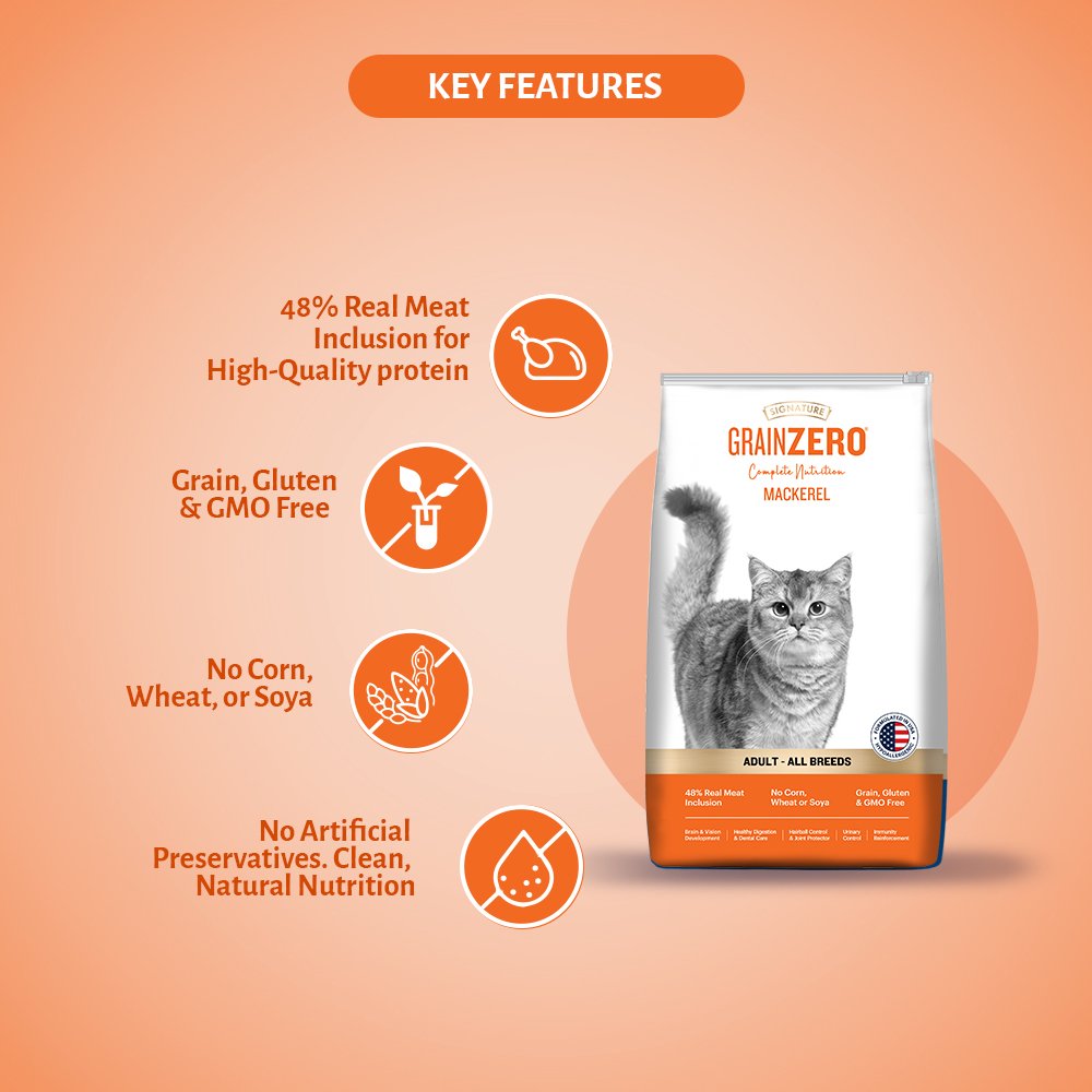 Grain Zero Mackerel, Adult dry Cat Food