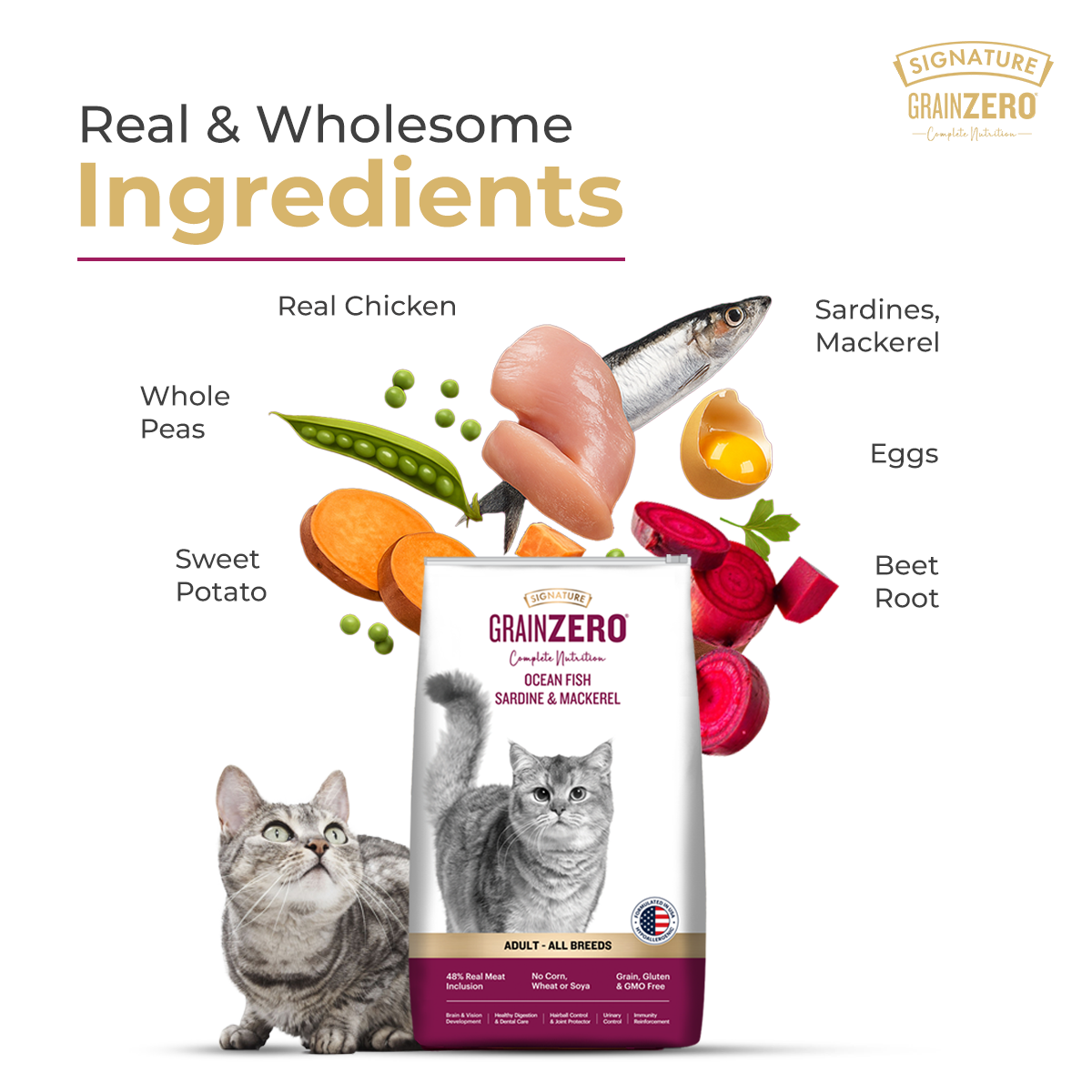 Grain Zero Ocean Fish, Sardine, and Mackerel Adult Dry Cat Food