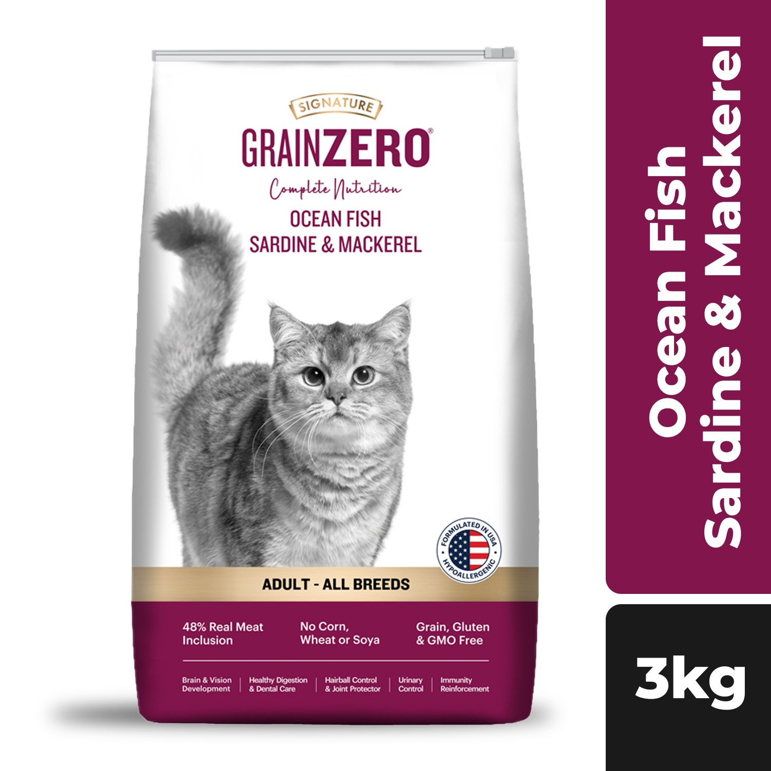 Grain Zero Ocean Fish, Sardine and Mackerel Adult Dry Cat Food