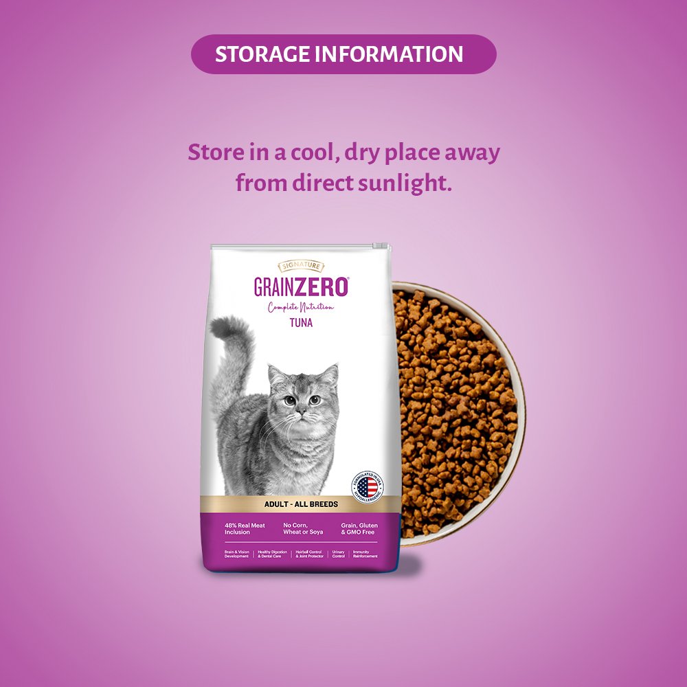 Grain Zero Tuna, Adult Dry Cat Food, 1.2 Kg + Free Cat Creamy Treat 75g