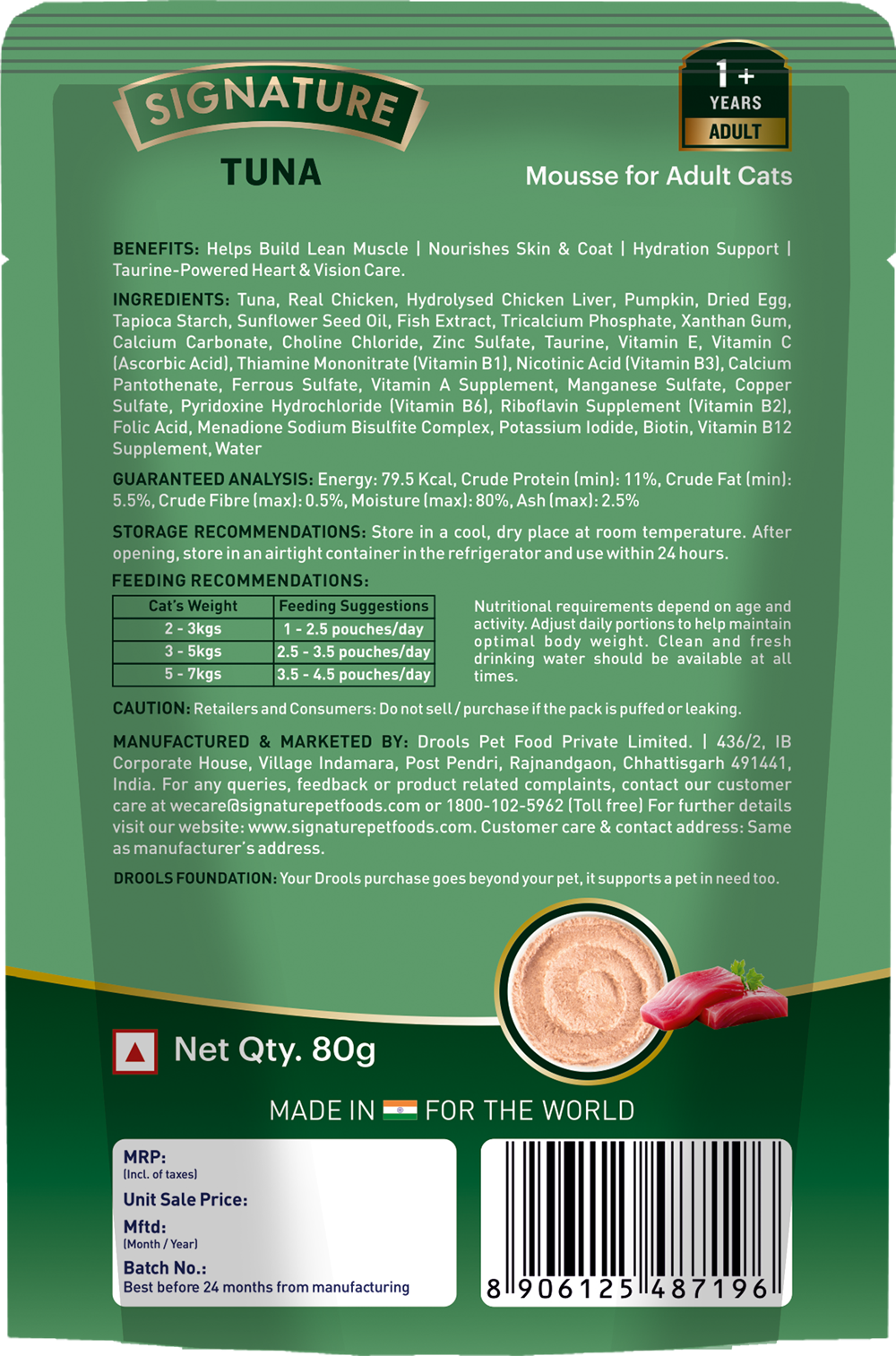 Signature Grain Zero Tuna Mousse Adult Cat Wet Food