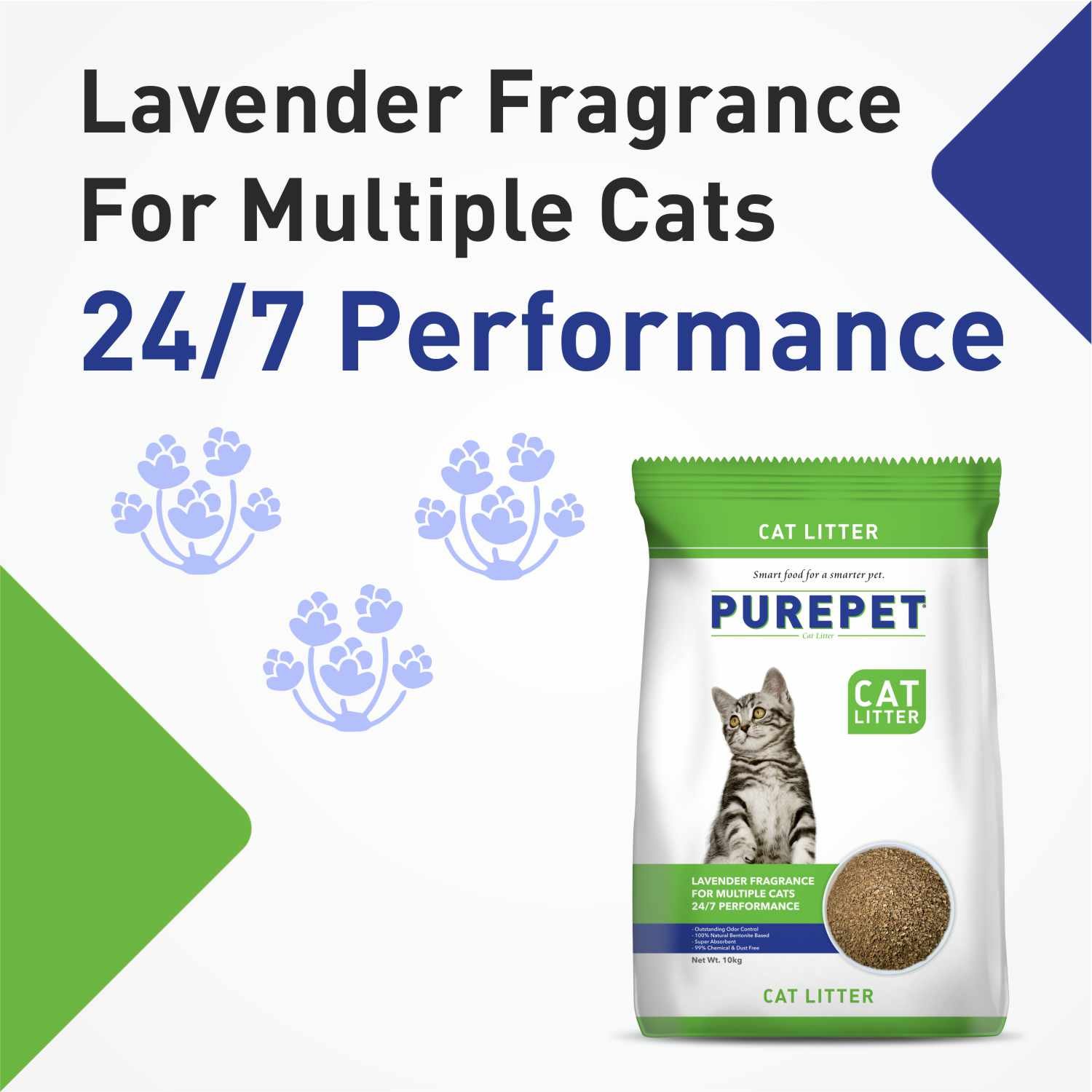 Purepet Clumping Lavender Fragrance Cat Litter (for Multiple Cats)