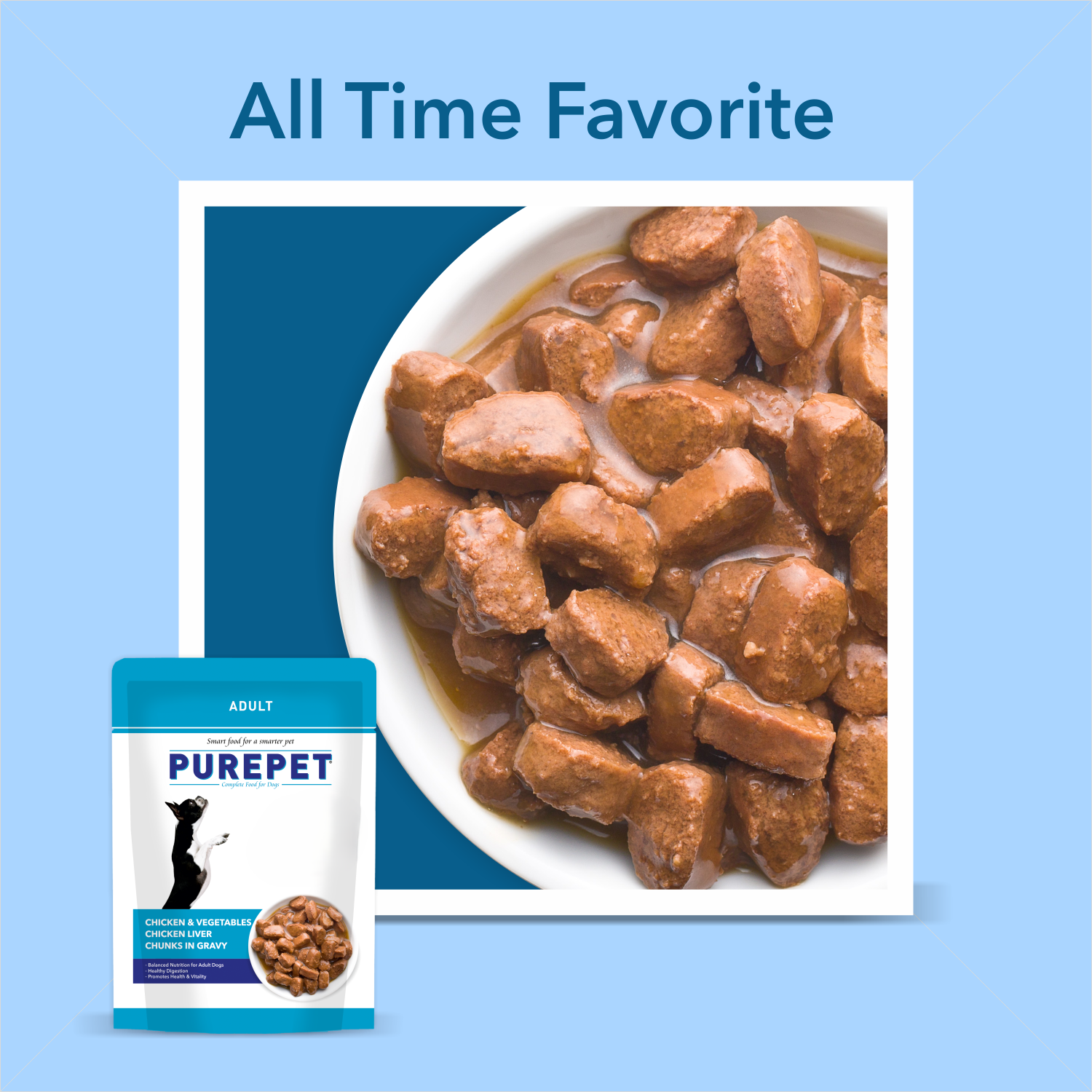 Purepet Wet Adult Dog Food, Chicken and Vegetable Chunks in Gravy
