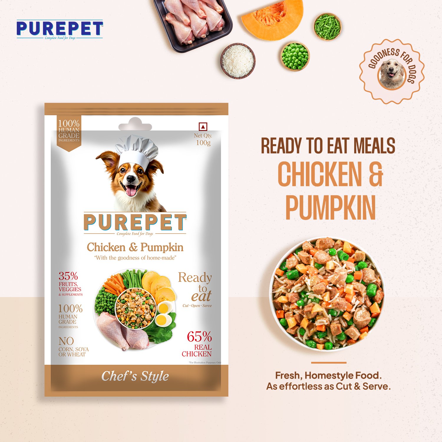 PurePet Chicken & Pumpkin Fresh Dog Food