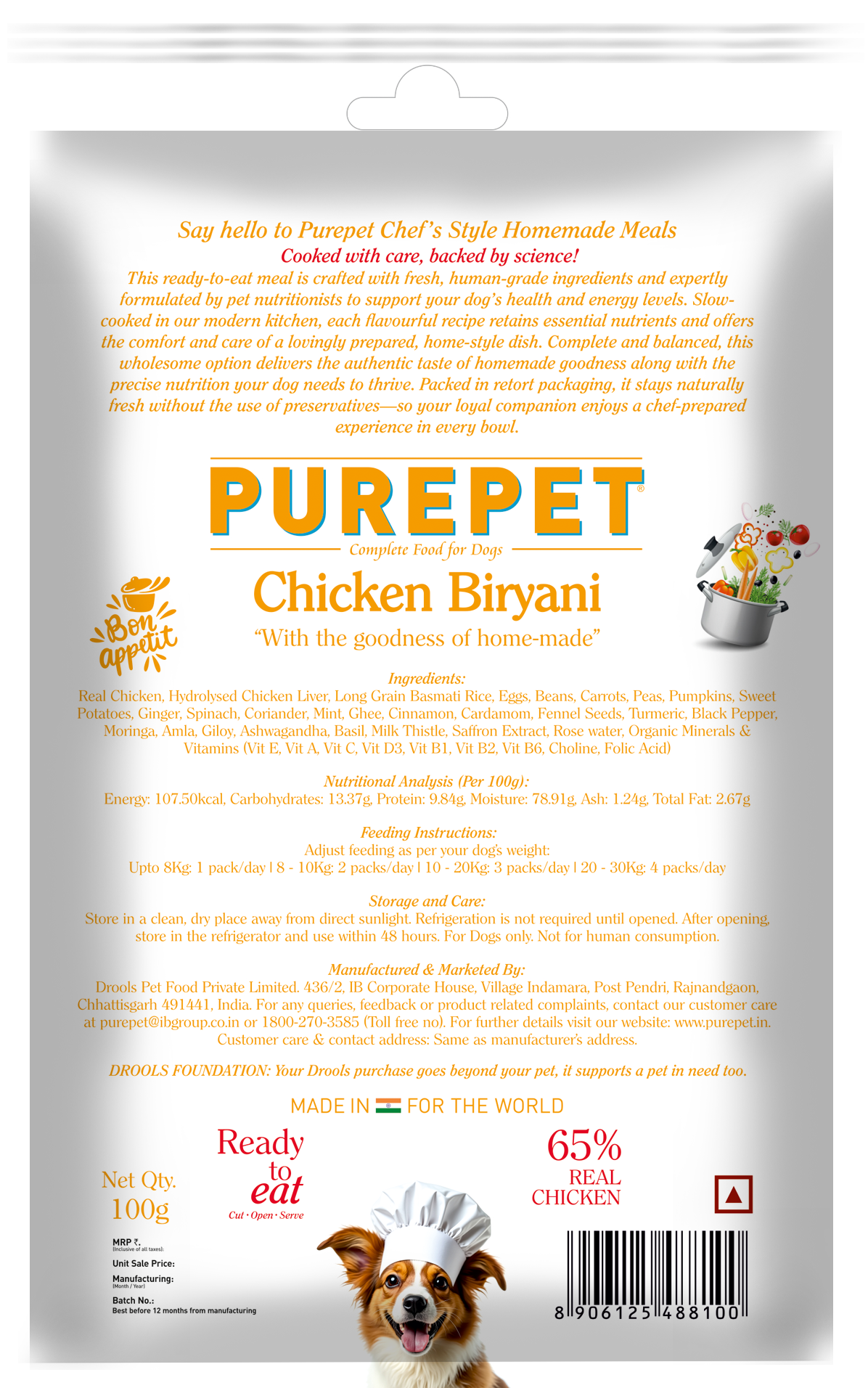 PurePet Chicken Biryani Fresh Dog Food