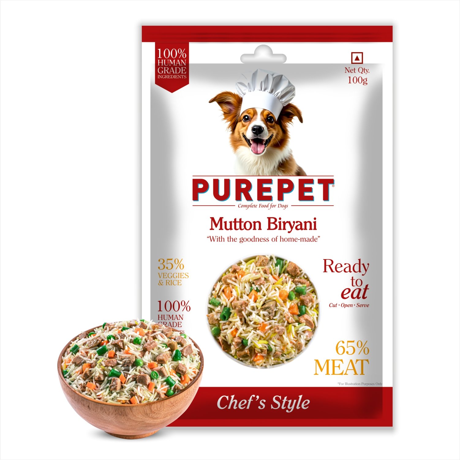 PurePet Mutton Biryani Fresh Dog Food