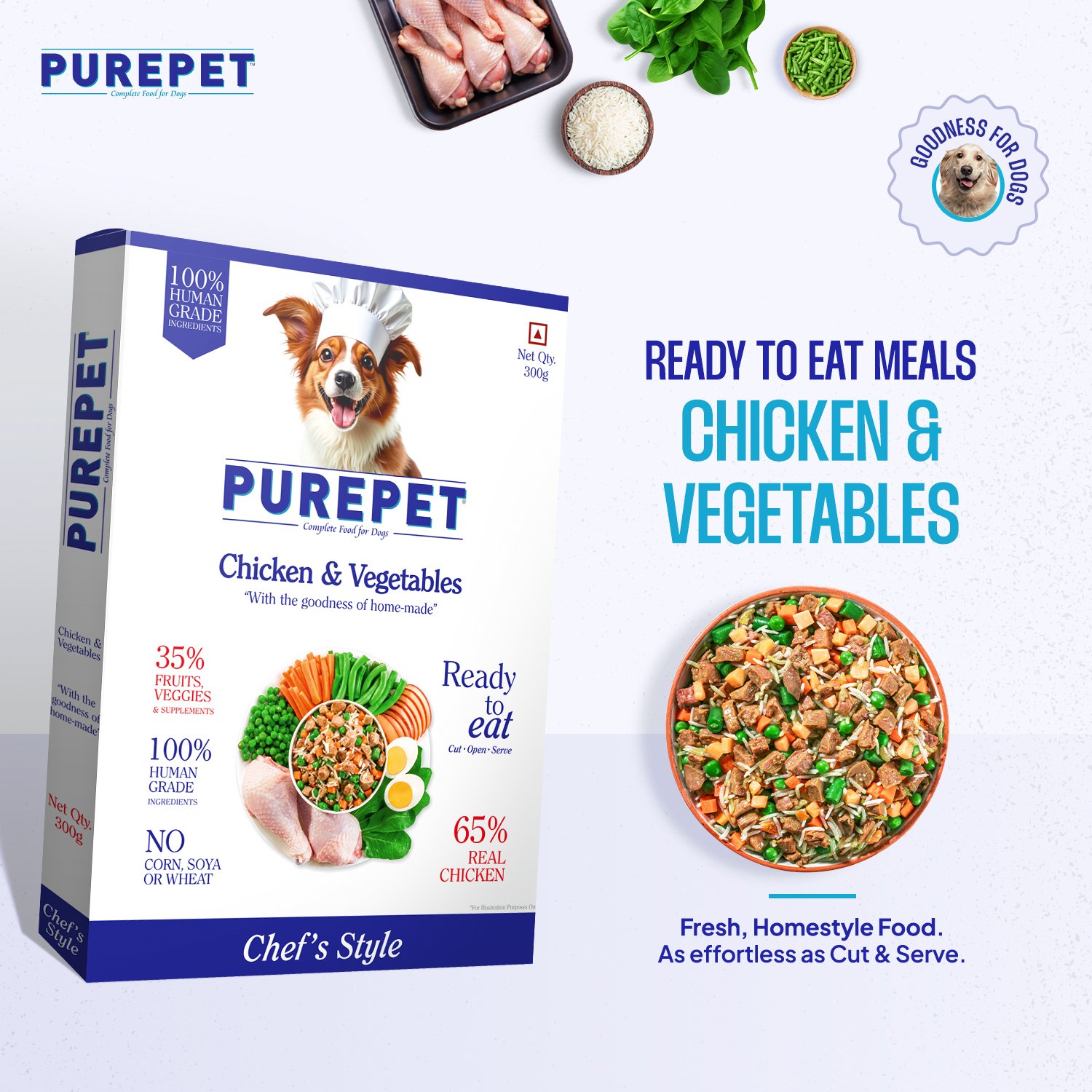 PurePet Chicken & Vegetable Biryani Fresh Dog Food