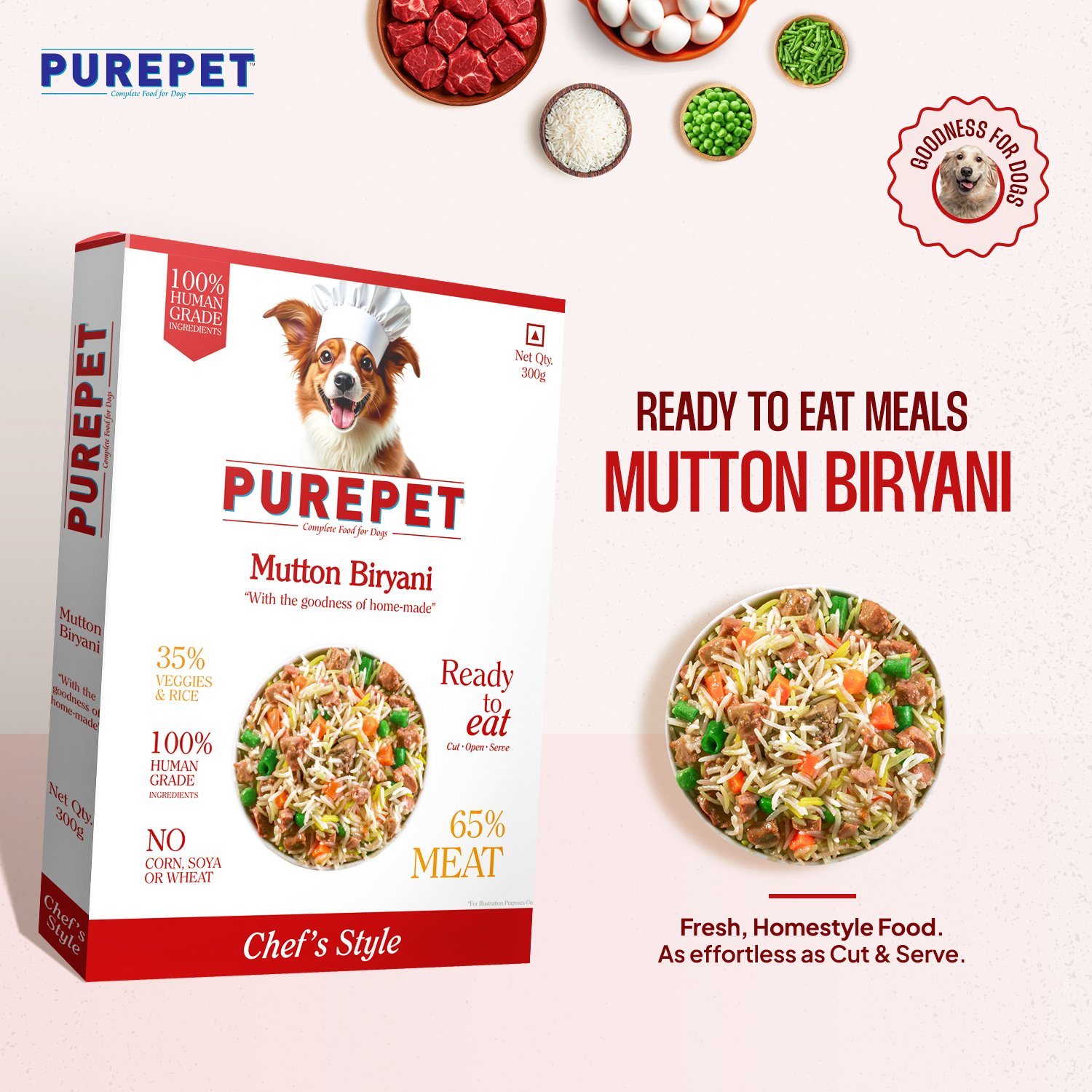 PurePet Mutton Biryani Fresh Dog Food