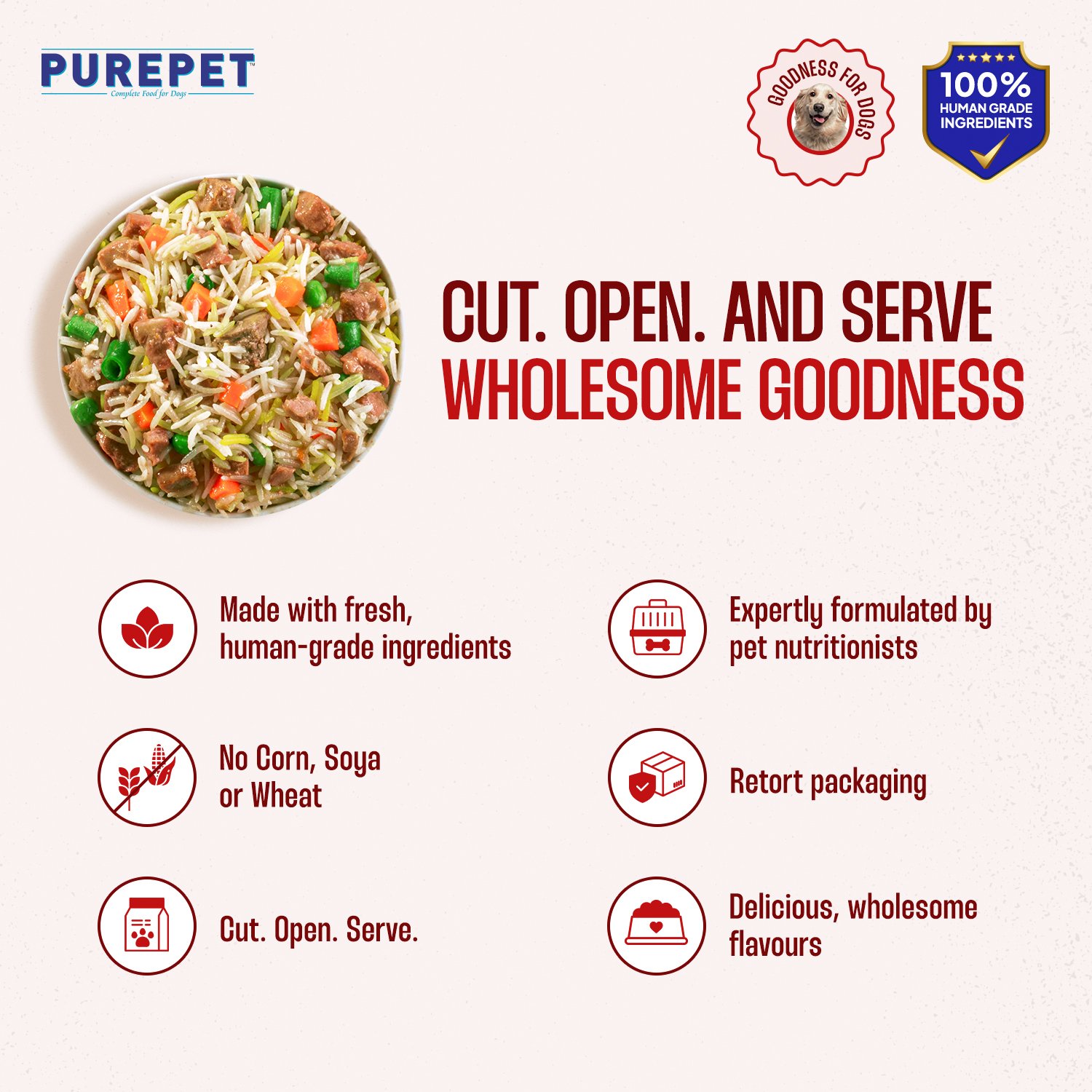 PurePet Mutton Biryani Fresh Dog Food