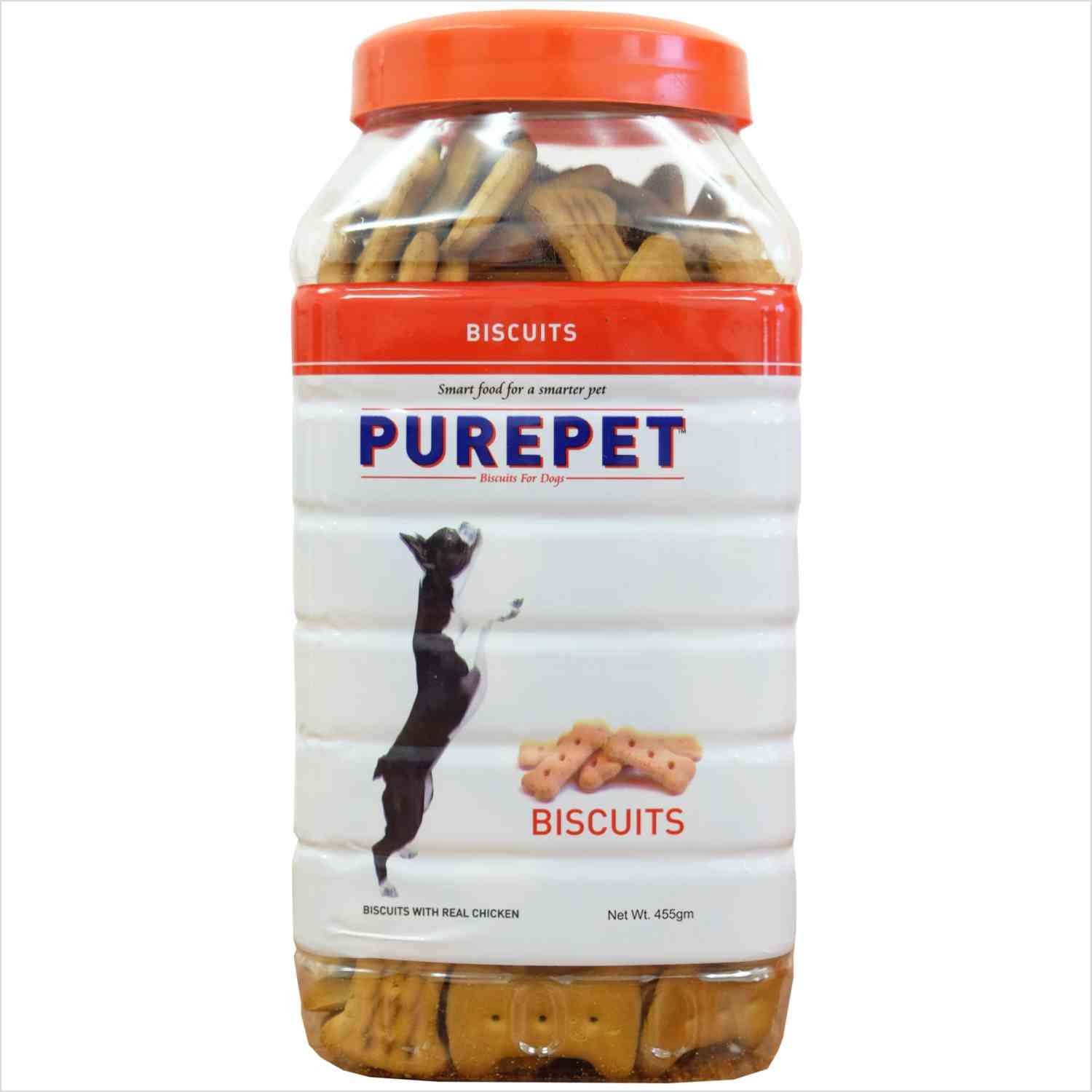 Purepet Chicken Flavour, Real Chicken Biscuit,Dog Treats- Jar