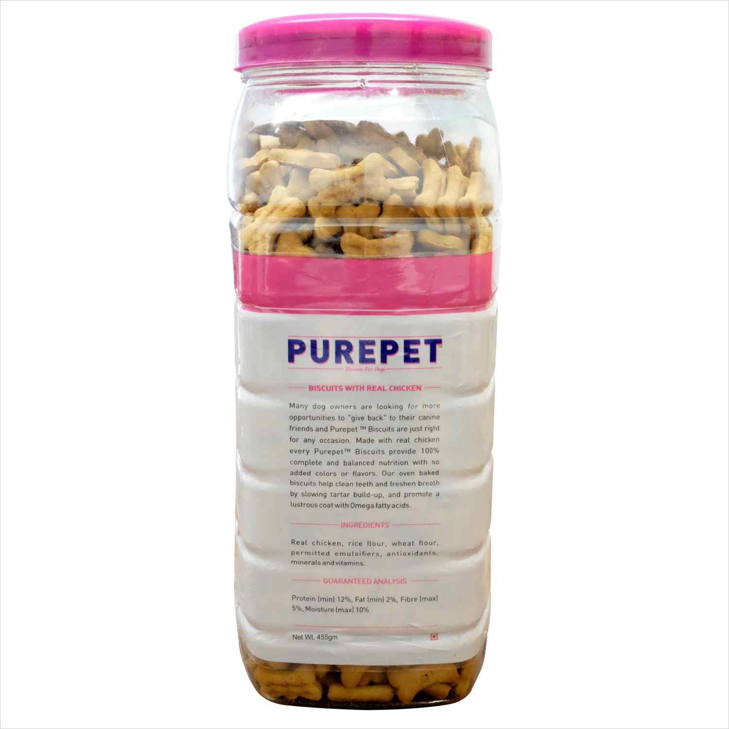 Purepet Mutton Flavour, Real Chicken Biscuit,Dog Treats- Jar