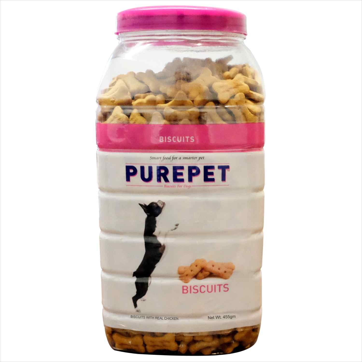 Purepet Mutton Flavour, Real Chicken Biscuit,Dog Treats- Jar