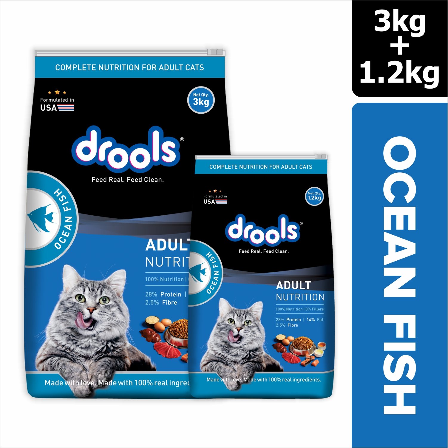 Drools Adult Dry Cat Food, Ocean Fish