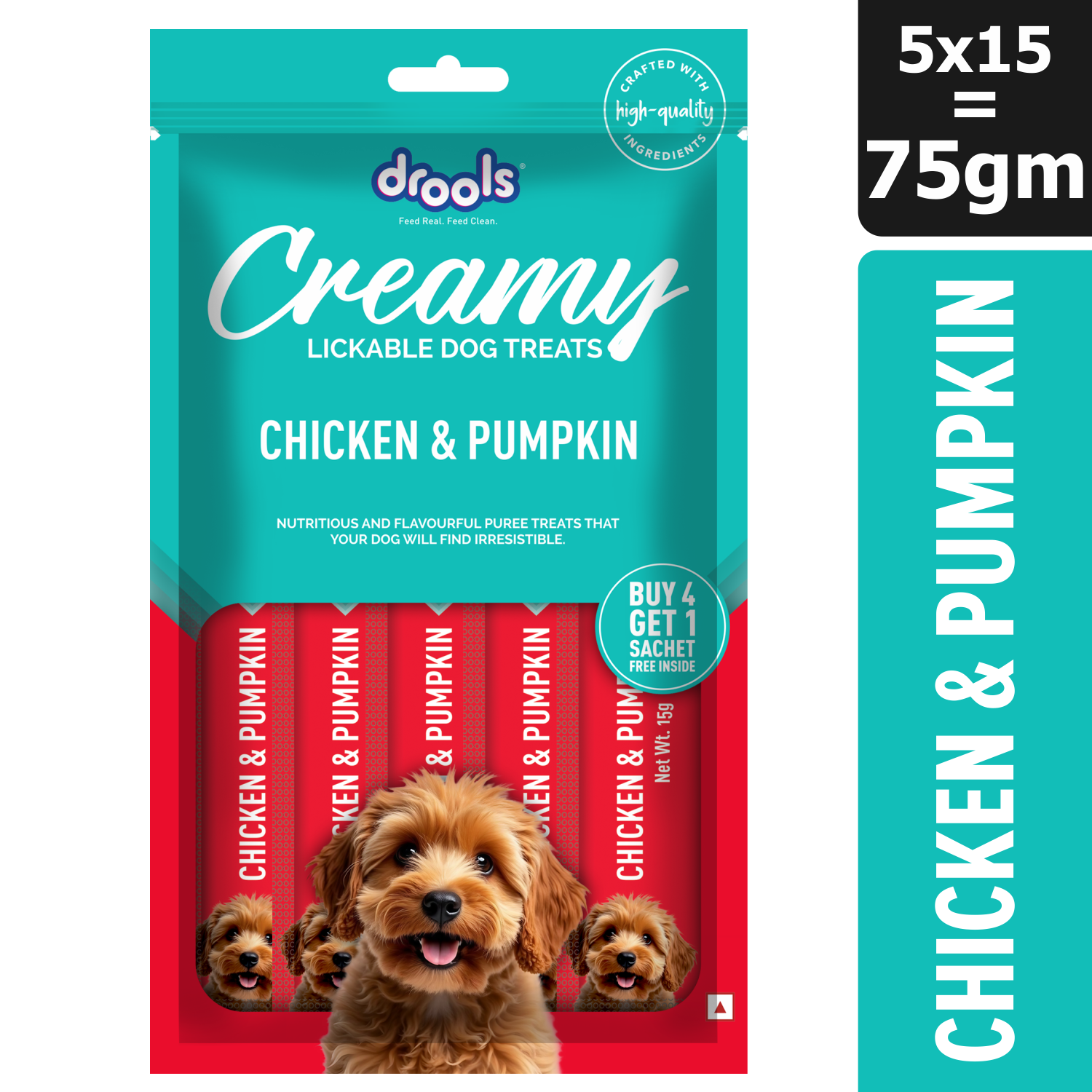 Drools Dog Treats, Creamy Chicken & Pumpkin, Tasty & Nutritious Snack for All Breeds