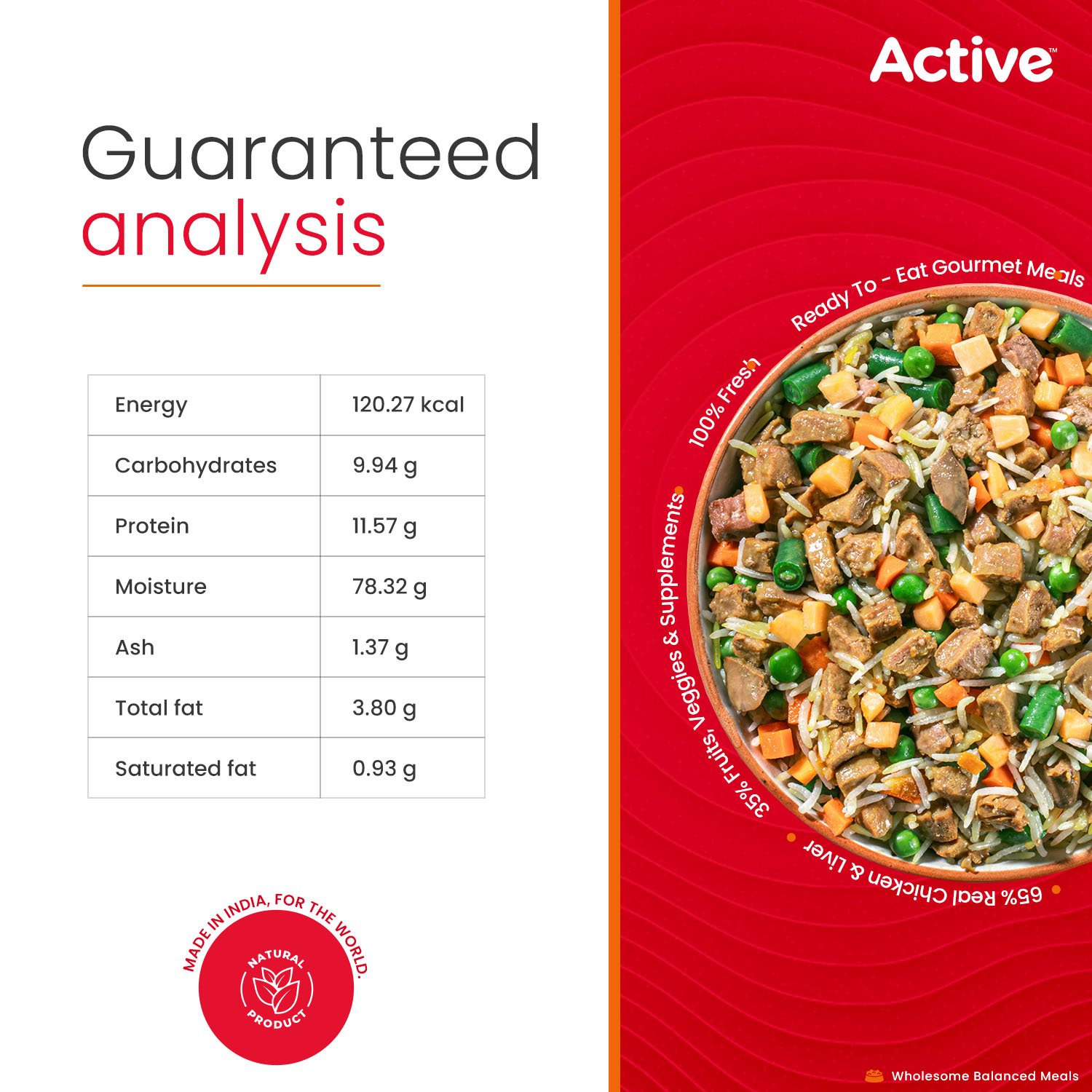 Active Chicken & Pumpkin Biryani Fresh Dog Food