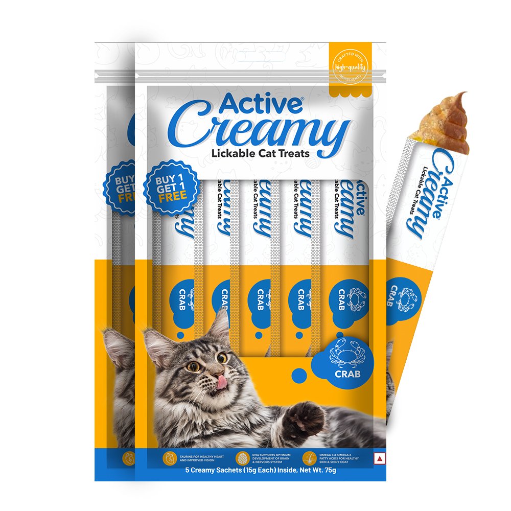Active Creamy Likable Cat Treat, Crab Flavour