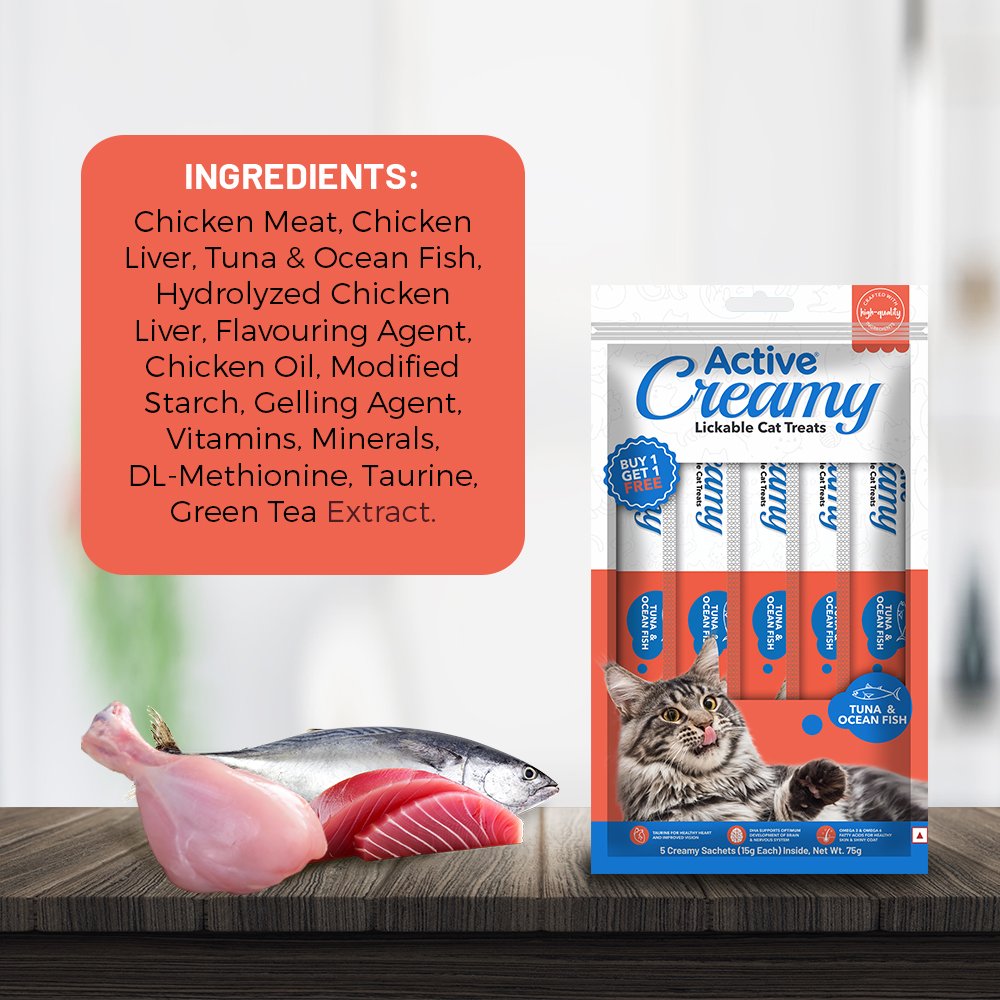 Active Creamy Likable Cat Treat, Tuna & Ocean Fish Flavour