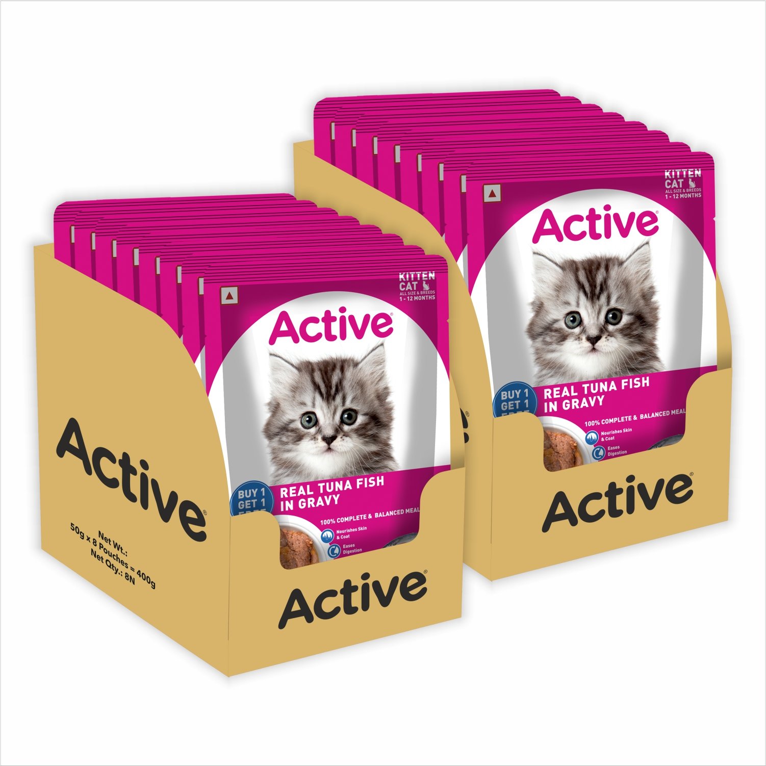 Active Kitten Wet Food, Real Tuna in Gravy